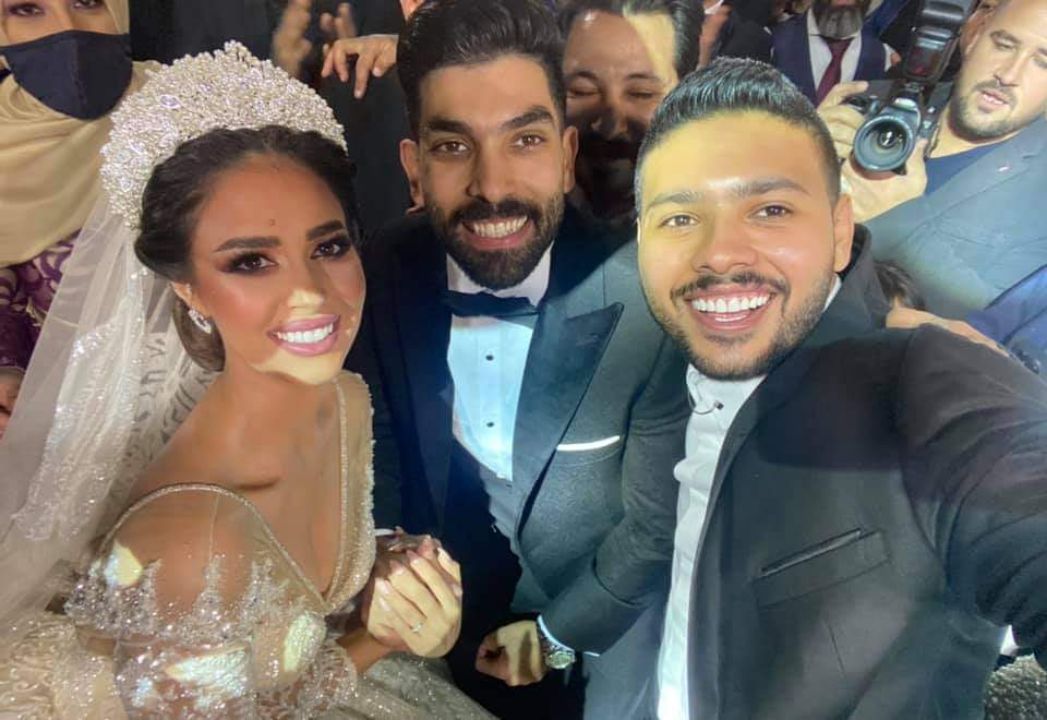 رنا سماحة وزوجها فى حفل زفافهما