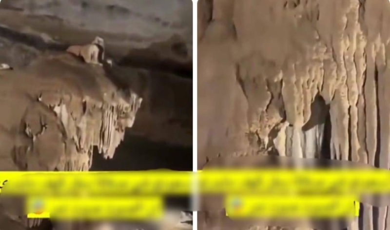 شاهد سائح سعودي يدخل كهف عميق ومخيف فكانت المفاجأة المرعبة التي لايتصورها عقل !