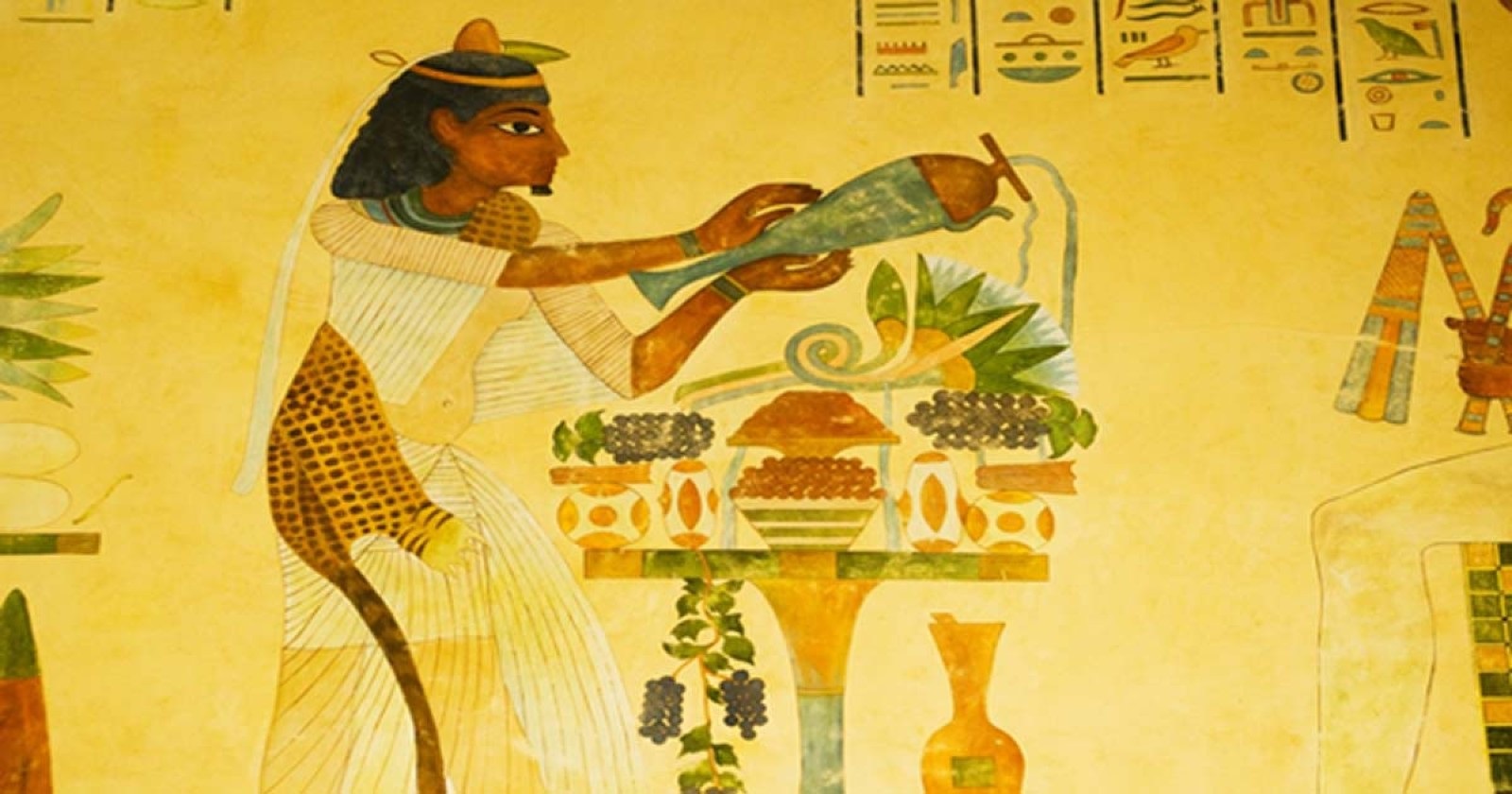 غداء قدماء المصريين على نقش اثري