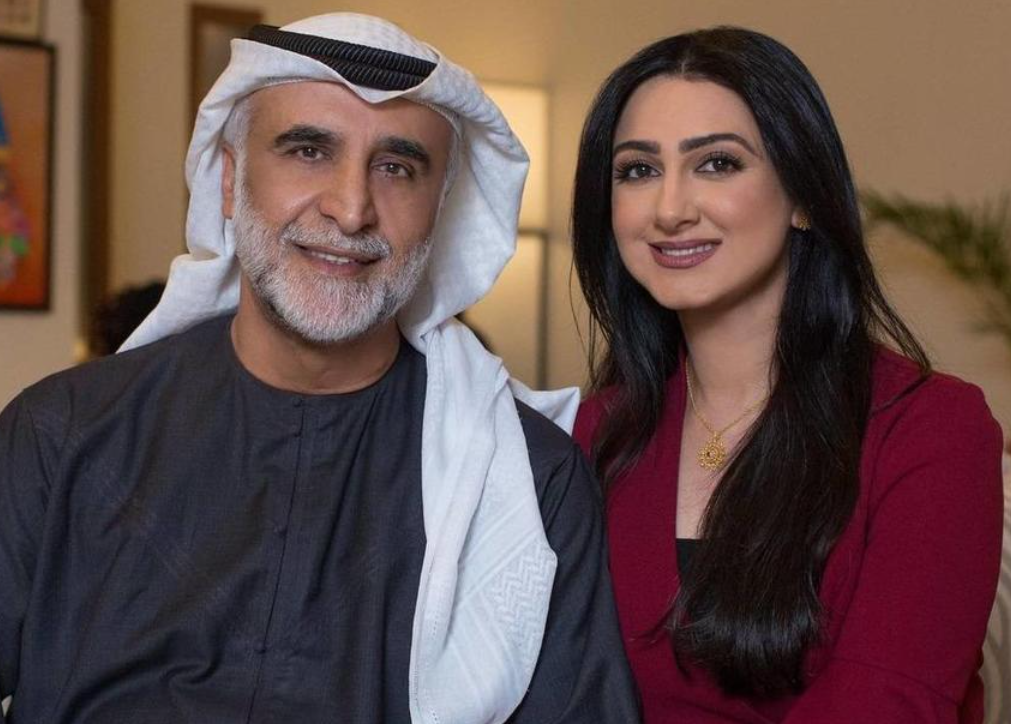 صورة تجمع الفنانة هيفاء حسين بزوجها حبيب غلوم على انستغرام مدعمه بتعليق يا جبل ما يهزك ريح 