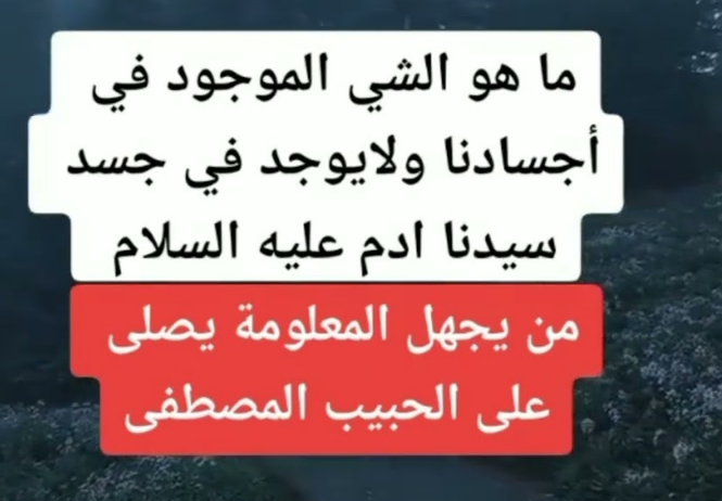 يجهلها الكثير..  ما هو الشيء الموجود في أجسادنا ولايوجد في جسد سيدنا ادم عليه السلام!!  