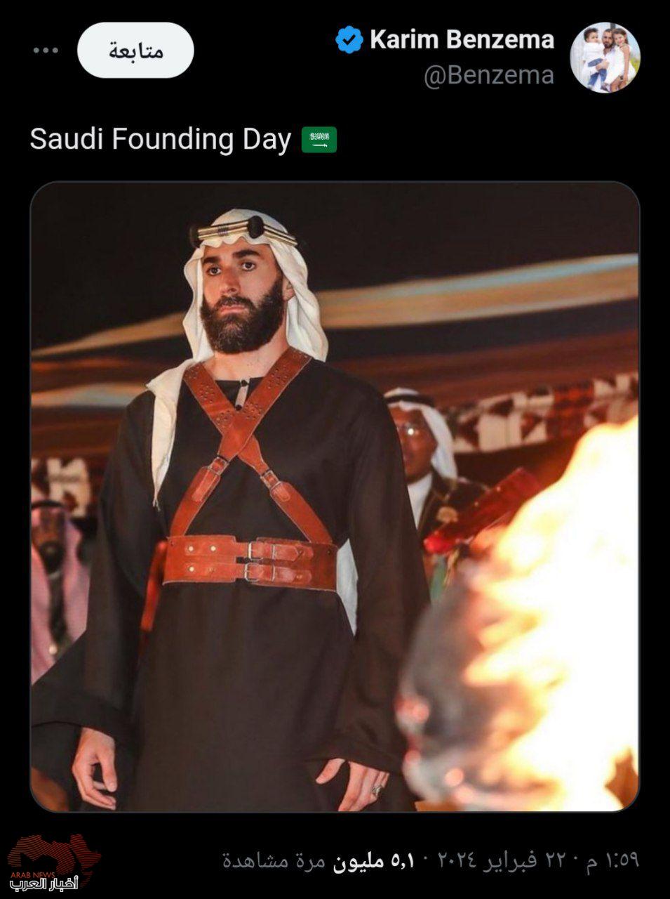 احتفال بنزيما عبر إكس