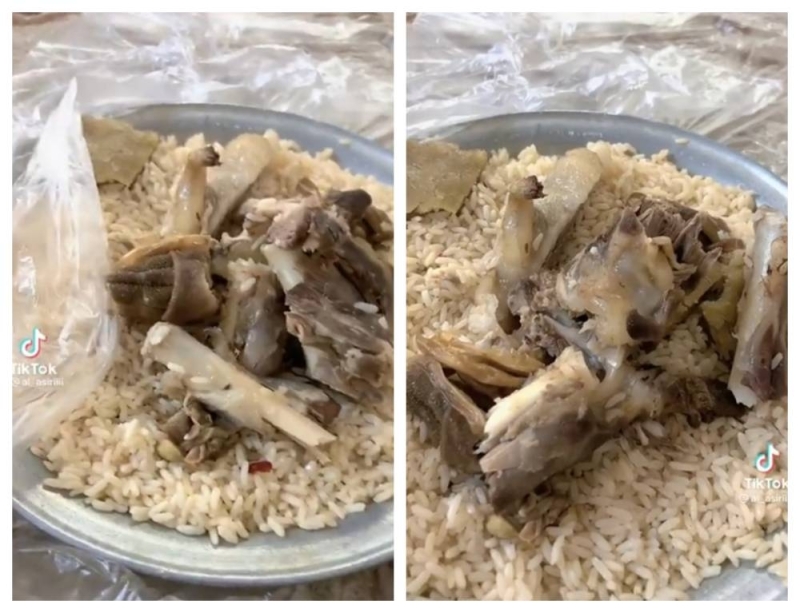 مواطن سعودي يوثق مقطع فيديو صادم لوجبة كبسة لحم طلبها من أحد المطاعم .. لن تصدق ماذا وحد فيها!