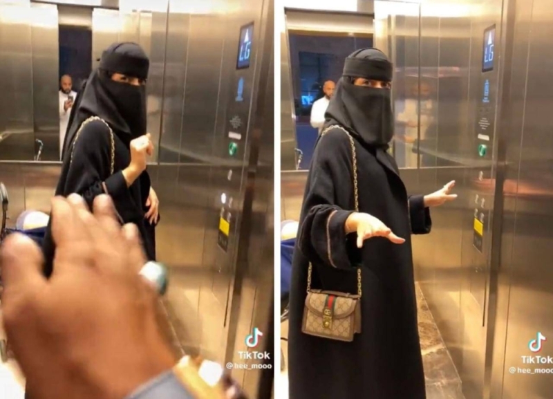 الكاميرا توثق ..شابة سعودية رفضت دخول رجل المصعد معها ولكنه اصر على الدخول.. وما حدث بينهما بالمصعد صادم!