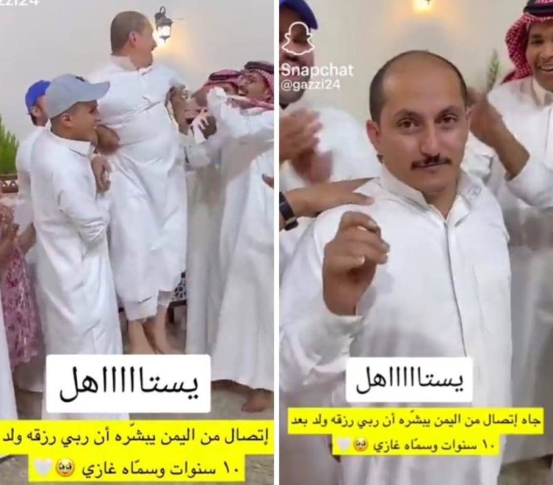 شاهد بالفيديو .. مشهور سعودي يهدي يمني 30 ألف ريال لنجله لهذا السبب 